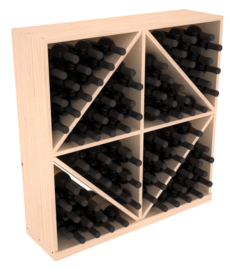 InstaCellar - Diamond Bin with Top in Ponderosa Pine Unstained without WineSafe™ Satin Sealant