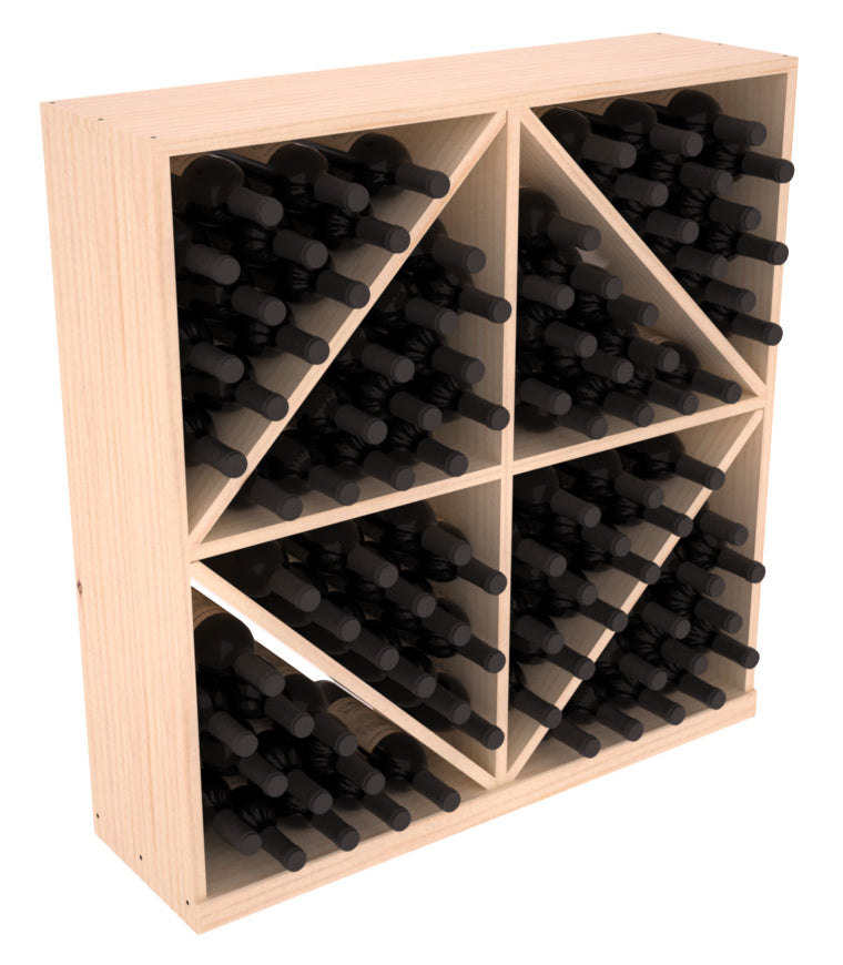 InstaCellar - Diamond Bin with Top in Ponderosa Pine Unstained with WineSafe™ Satin Sealant