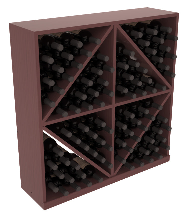 InstaCellar - Diamond Bin with Top in Ponderosa Pine Walnut stained with WineSafe™ Satin Sealant