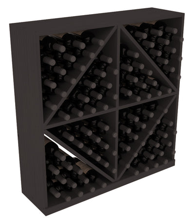 InstaCellar - Diamond Bin with Top in Ponderosa Pine Black stained without WineSafe™ Satin Sealant