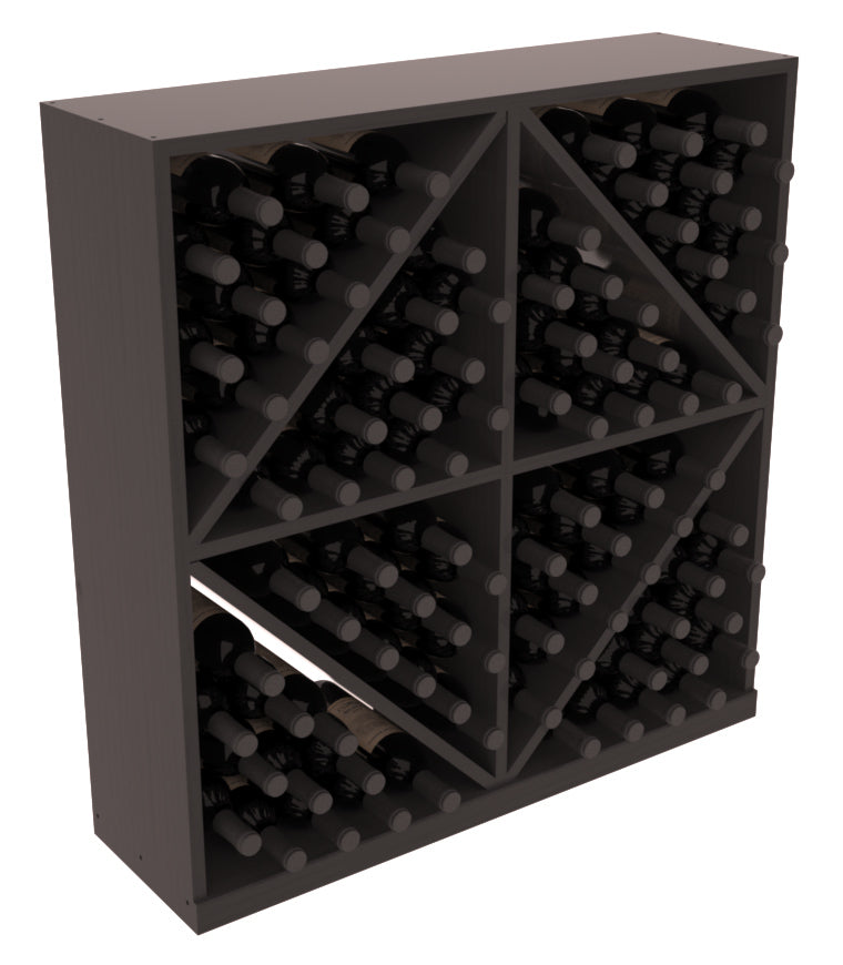 InstaCellar - Diamond Bin with Top in Ponderosa Pine Black stained with WineSafe™ Satin Sealant