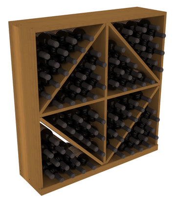 InstaCellar - Diamond Bin with Top in Premium Redwood Oak stained without WineSafe™ Satin Sealant