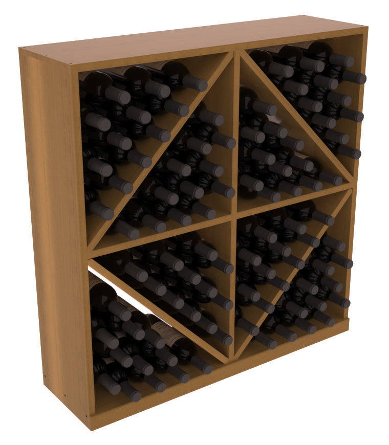 InstaCellar - Diamond Bin with Top in Premium Redwood Oak stained with WineSafe™ Satin Sealant