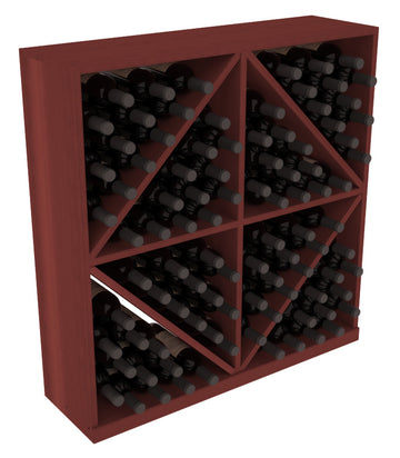 InstaCellar - Diamond Bin with Top in Premium Redwood Cherry stained without WineSafe™ Satin Sealant