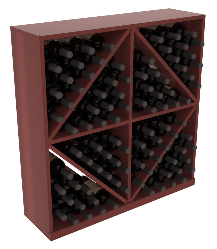 InstaCellar - Diamond Bin with Top in Premium Redwood Cherry stained with WineSafe™ Satin Sealant