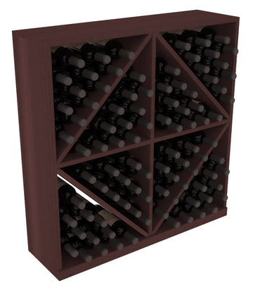 InstaCellar - Diamond Bin with Top in Premium Redwood Walnut stained without WineSafe™ Satin Sealant