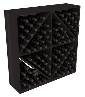 InstaCellar - Diamond Bin with Top in Premium Redwood Black stained without WineSafe™ Satin Sealant