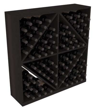 InstaCellar - Diamond Bin with Top in Premium Redwood Black stained without WineSafe™ Satin Sealant