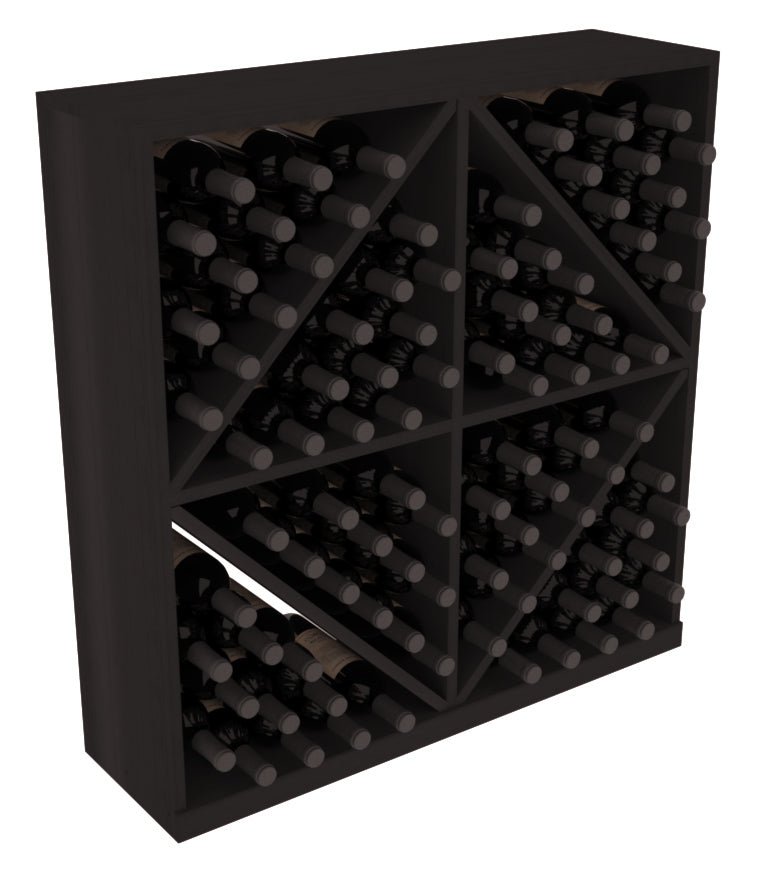 InstaCellar - Diamond Bin with Top in Premium Redwood Black stained without WineSafe™ Satin Sealant