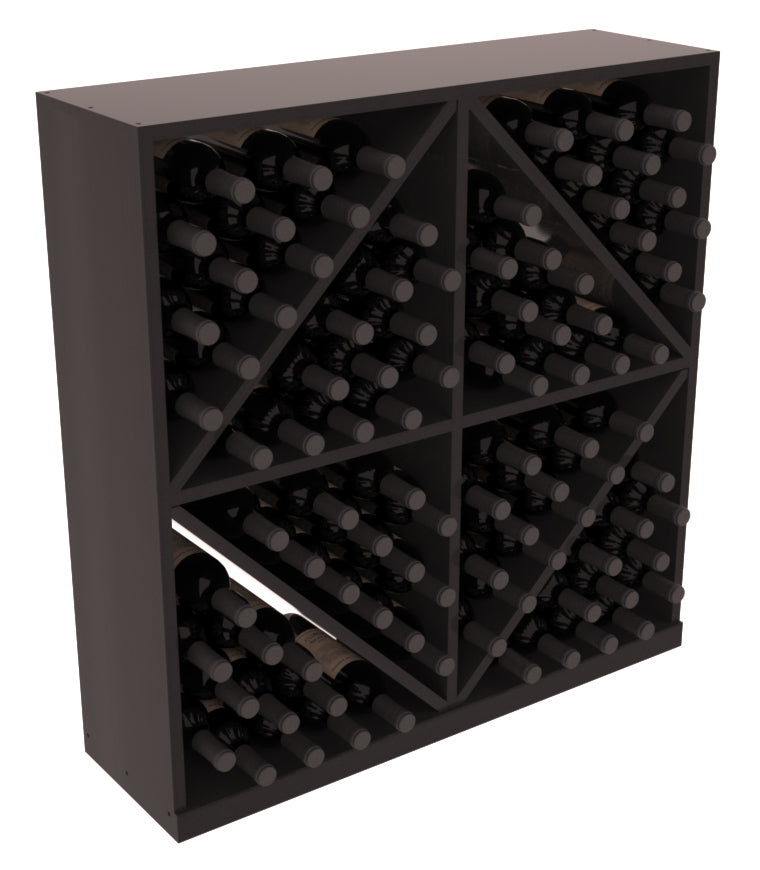 InstaCellar - Diamond Bin with Top in Premium Redwood Black stained with WineSafe™ Satin Sealant