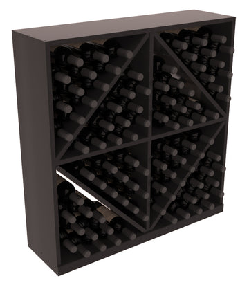 InstaCellar - Diamond Bin with Top in Premium Redwood Black stained with WineSafe™ Satin Sealant