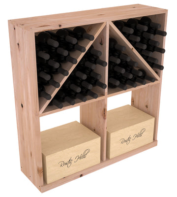 InstaCellar - Solid Case/Bottle Bin with Top in Knotty Alder Unstained without WineSafe™ Satin Sealant