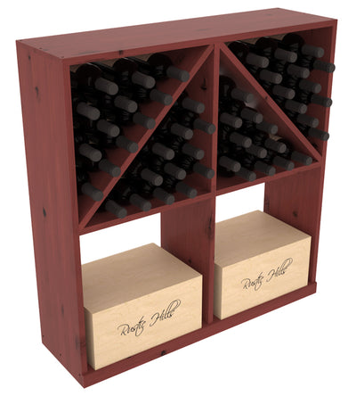 InstaCellar - Solid Case/Bottle Bin with Top in Knotty Alder Walnut stained without WineSafe™ Satin Sealant