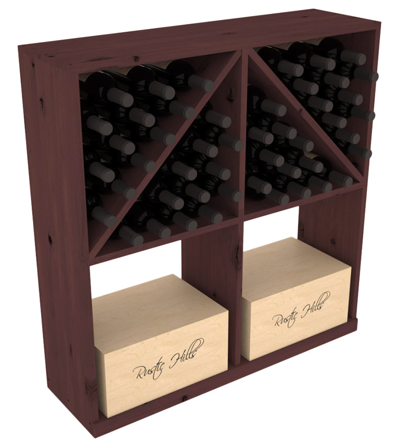 InstaCellar - Solid Case/Bottle Bin with Top in Knotty Alder Walnut stained with WineSafe™ Satin Sealant