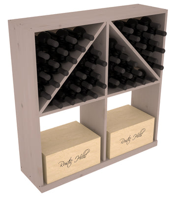 InstaCellar - Solid Case/Bottle Bin with Top in Knotty Alder Greywash stained without WineSafe™ Satin Sealant