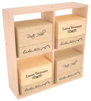 InstaCellar - Solid Case Bin with Top in Ponderosa Pine Unstained with WineSafe™ Satin Sealant