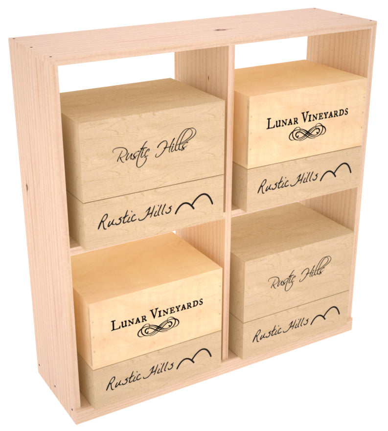 InstaCellar - Solid Case Bin with Top in Ponderosa Pine Unstained with WineSafe™ Satin Sealant