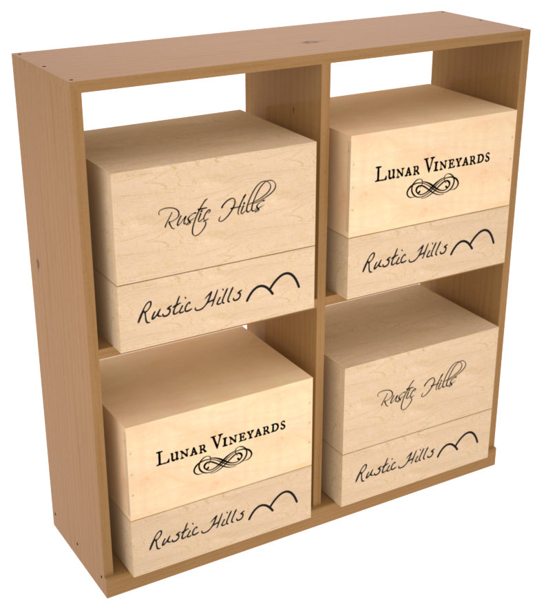 InstaCellar - Solid Case Bin with Top in Ponderosa Pine Oak stained with WineSafe™ Satin Sealant