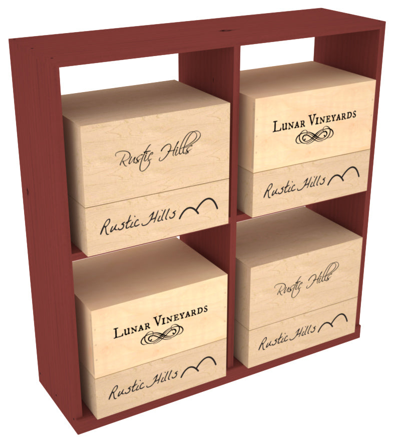 InstaCellar - Solid Case Bin with Top in Ponderosa Pine Cherry stained without WineSafe™ Satin Sealant