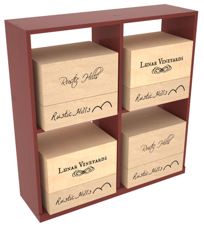 InstaCellar - Solid Case Bin with Top in Ponderosa Pine Cherry stained with WineSafe™ Satin Sealant