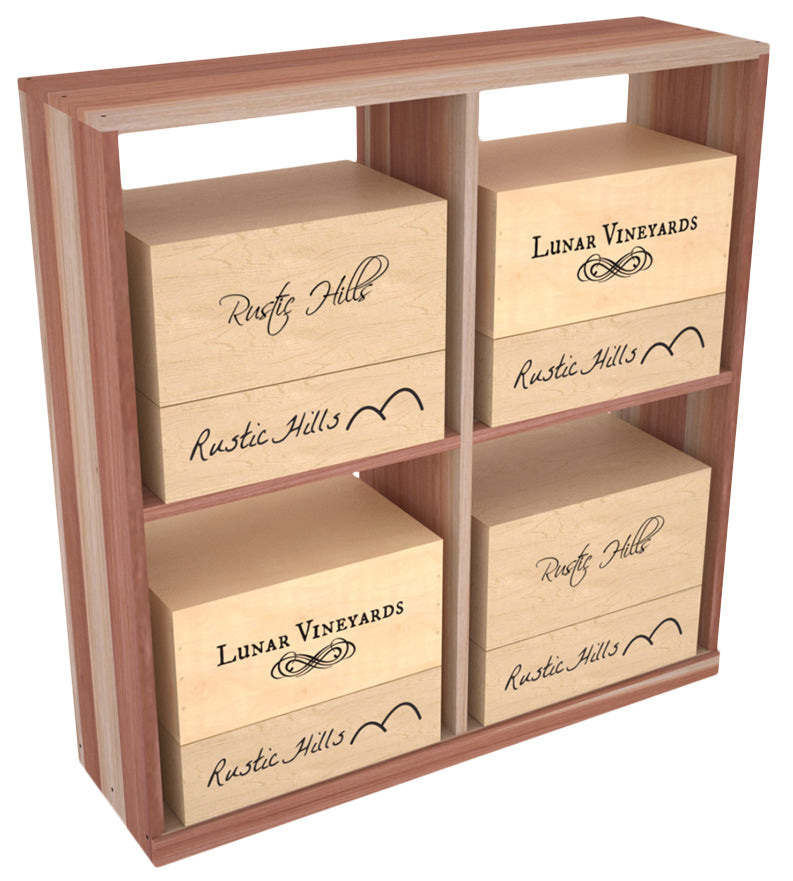 InstaCellar - Solid Case Bin with Top in Premium Redwood Unstained without WineSafe™ Satin Sealant