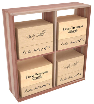 InstaCellar - Solid Case Bin with Top in Premium Redwood Unstained with WineSafe™ Satin Sealant