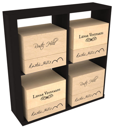 InstaCellar - Solid Case Bin with Top in Premium Redwood Black stained without WineSafe™ Satin Sealant