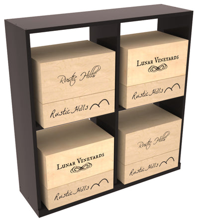 InstaCellar - Solid Case Bin with Top in Premium Redwood Black stained with WineSafe™ Satin Sealant