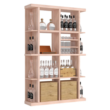Bar & Beverage The Entertainer Display in Sapele Mahogany Unstained without WineSafe™ Satin Sealant