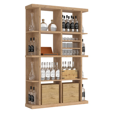 Bar & Beverage The Entertainer Display in Knotty Alder Unstained without WineSafe™ Satin Sealant