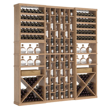 Bar & Beverage The Reserve Display in Knotty Alder Unstained with WineSafe™ Satin Sealant