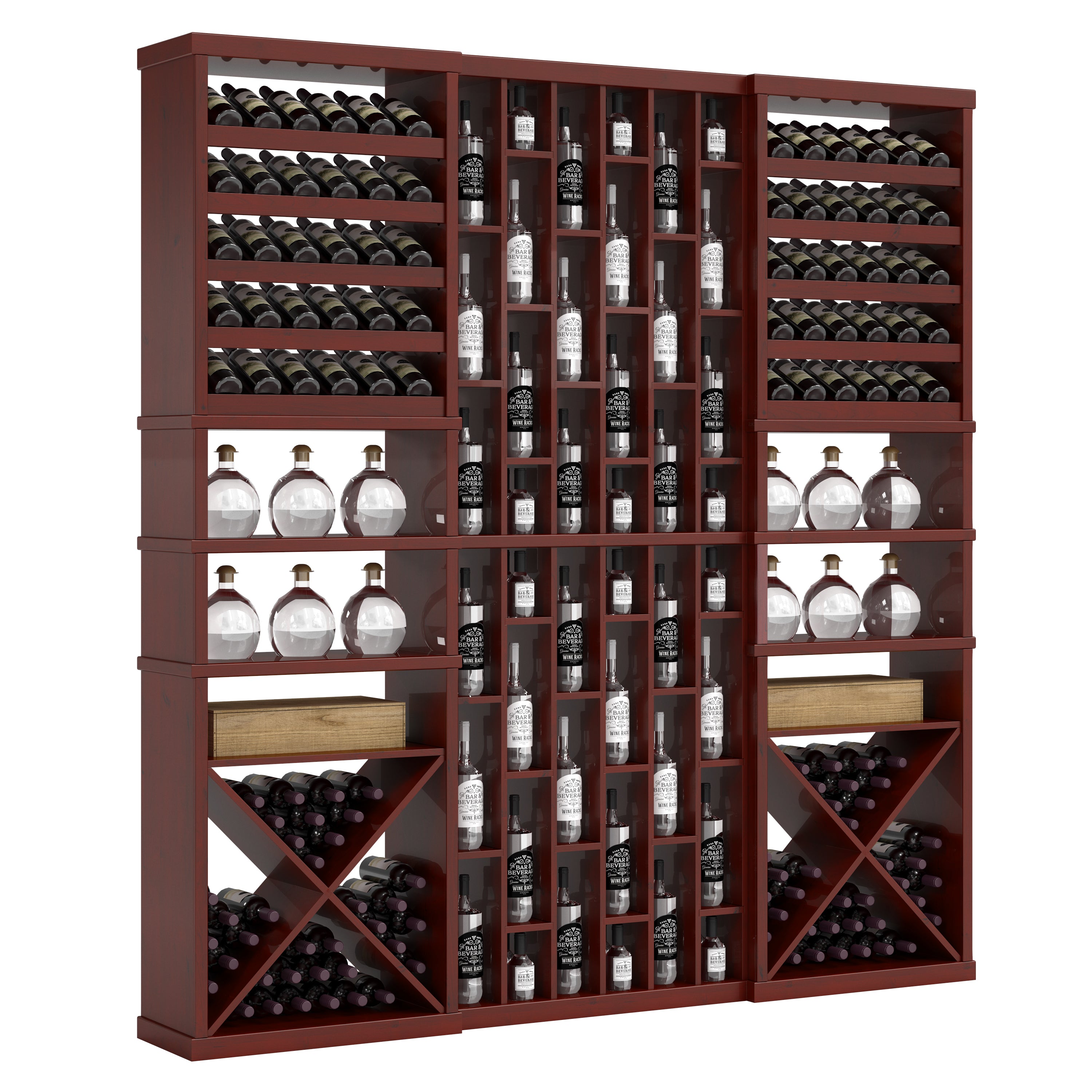 Bar & Beverage The Reserve Display in Knotty Alder Cherry stained with WineSafe™ Satin Sealant