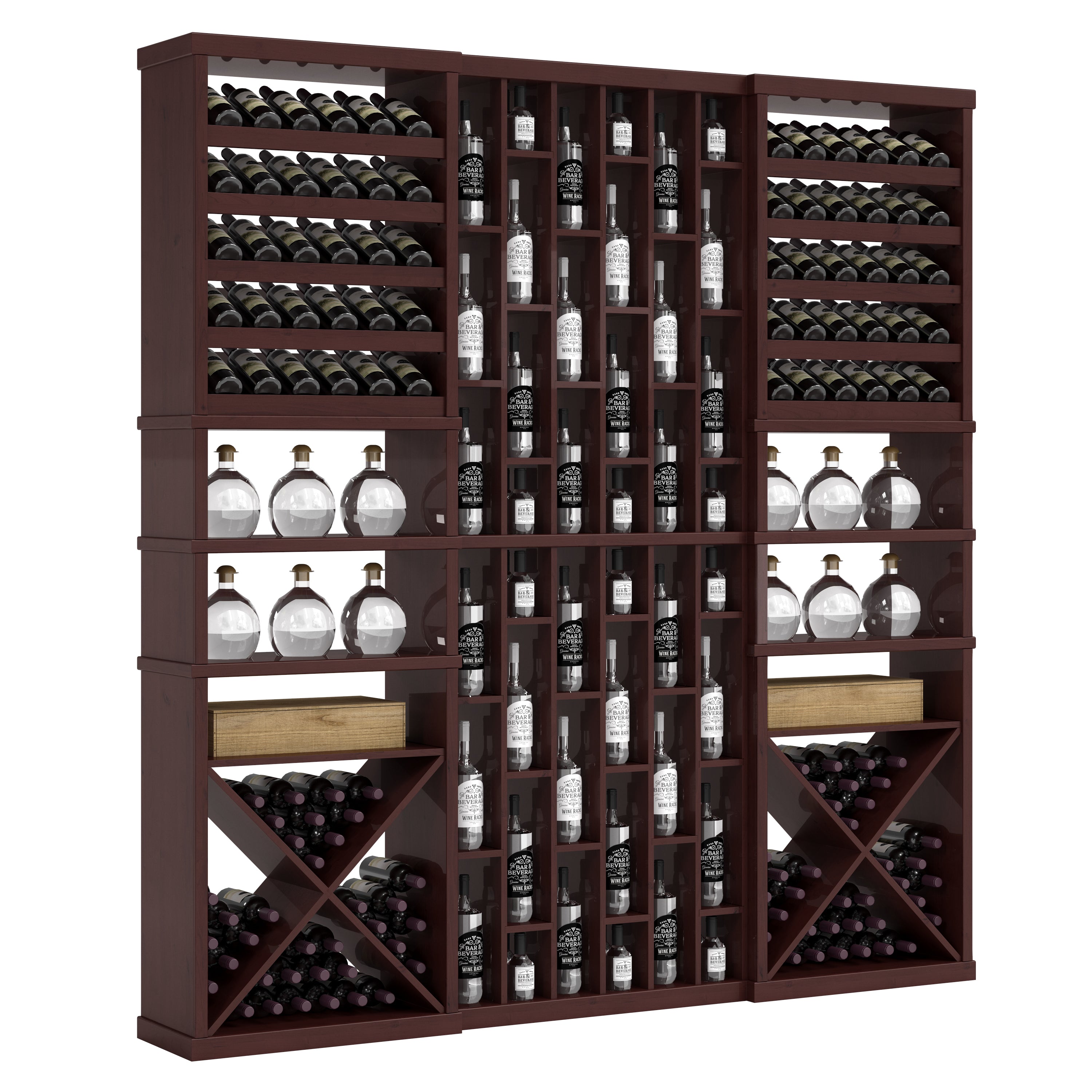 Bar & Beverage The Reserve Display in Knotty Alder Walnut stained with WineSafe™ Satin Sealant