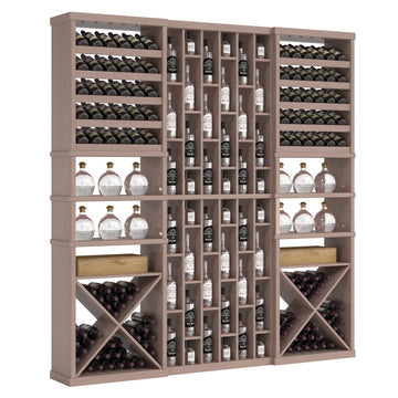 Bar & Beverage The Reserve Display in Knotty Alder Grey stained with WineSafe™ Satin Sealant