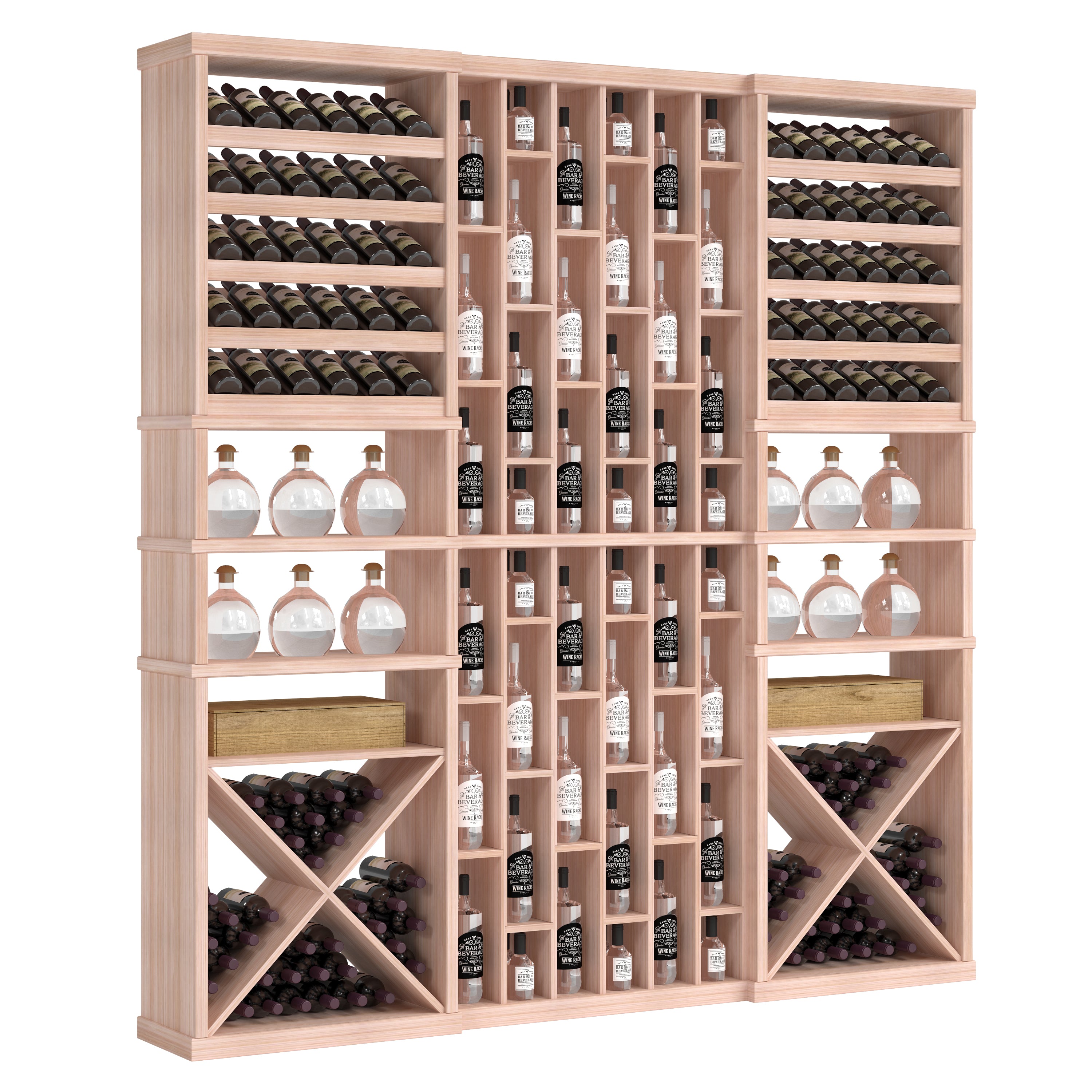Bar & Beverage The Reserve Display in Grand Mahogany Unstained without WineSafe™ Satin Sealant