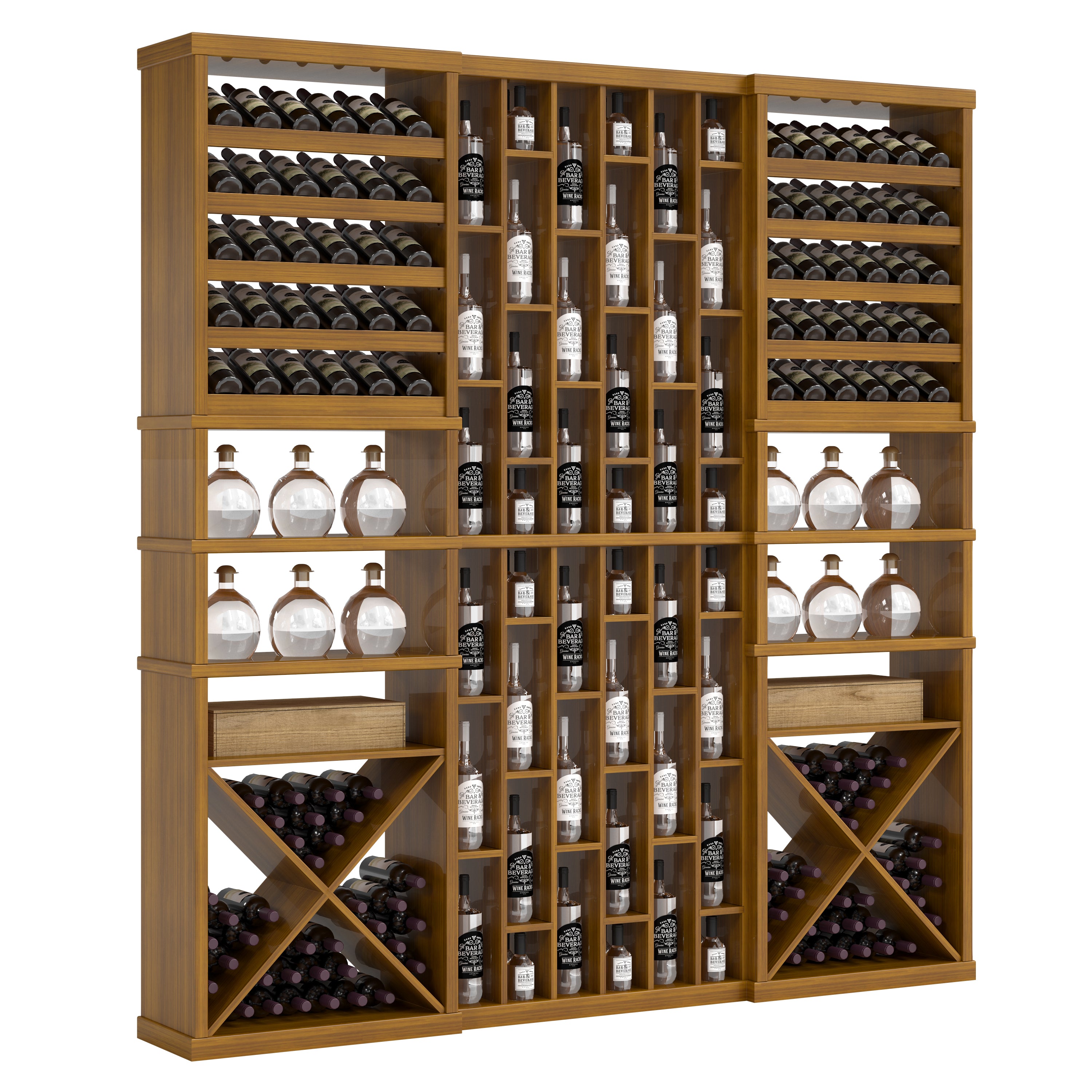 Bar & Beverage The Reserve Display in Grand Mahogany Oak stained with WineSafe™ Satin Sealant