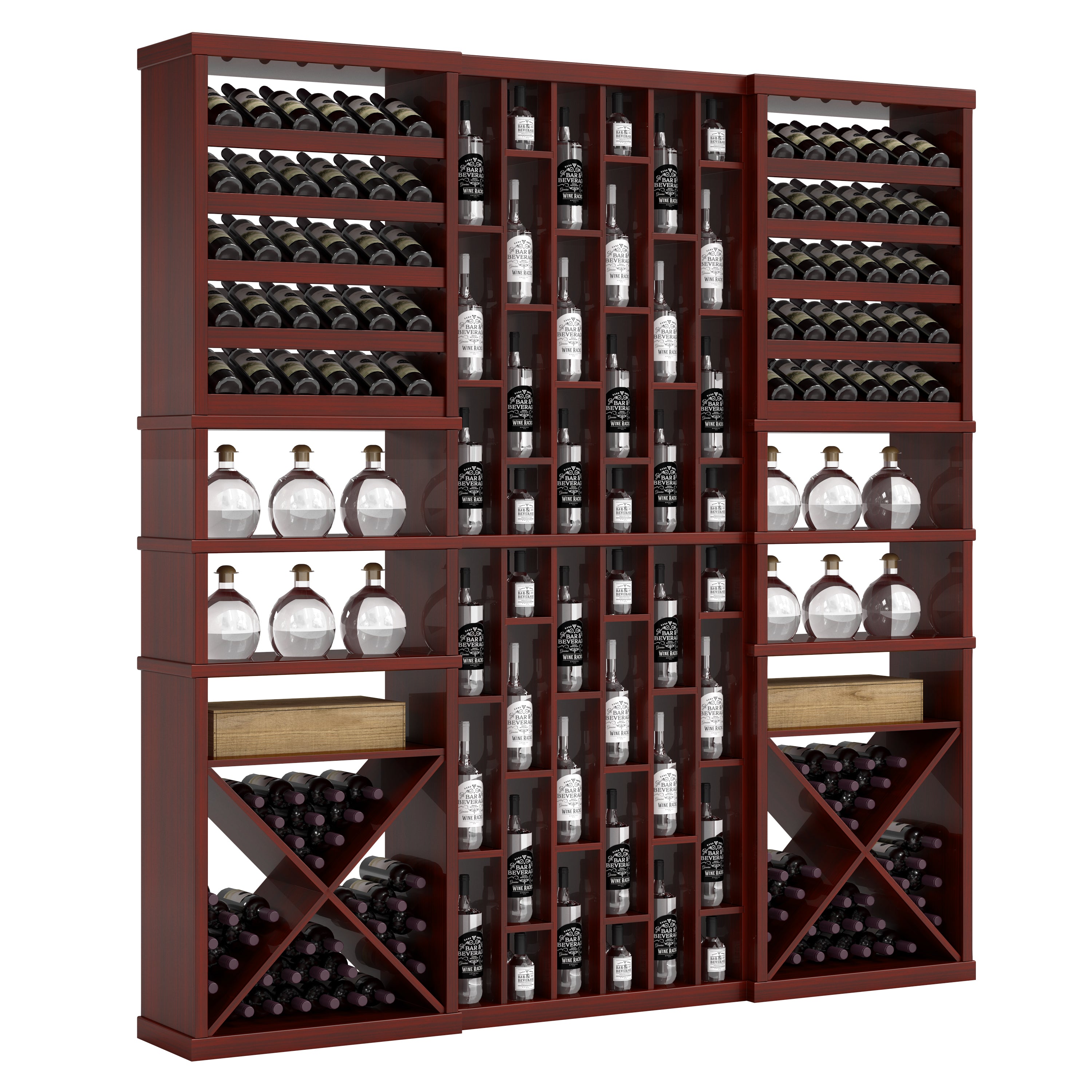 Bar & Beverage The Reserve Display in Grand Mahogany Cherry stained with WineSafe™ Satin Sealant