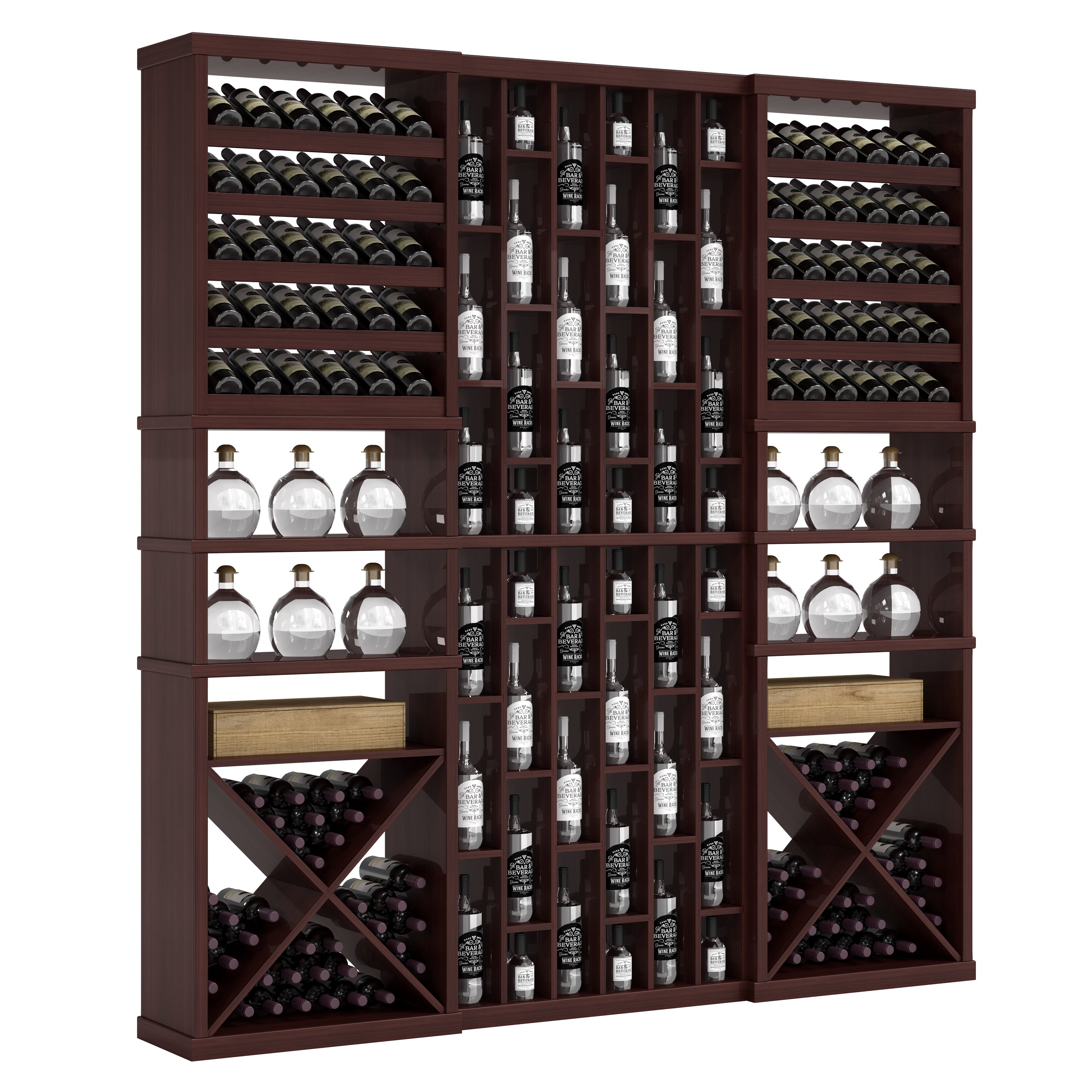 Bar & Beverage The Reserve Display in Grand Mahogany Walnut stained with WineSafe™ Satin Sealant