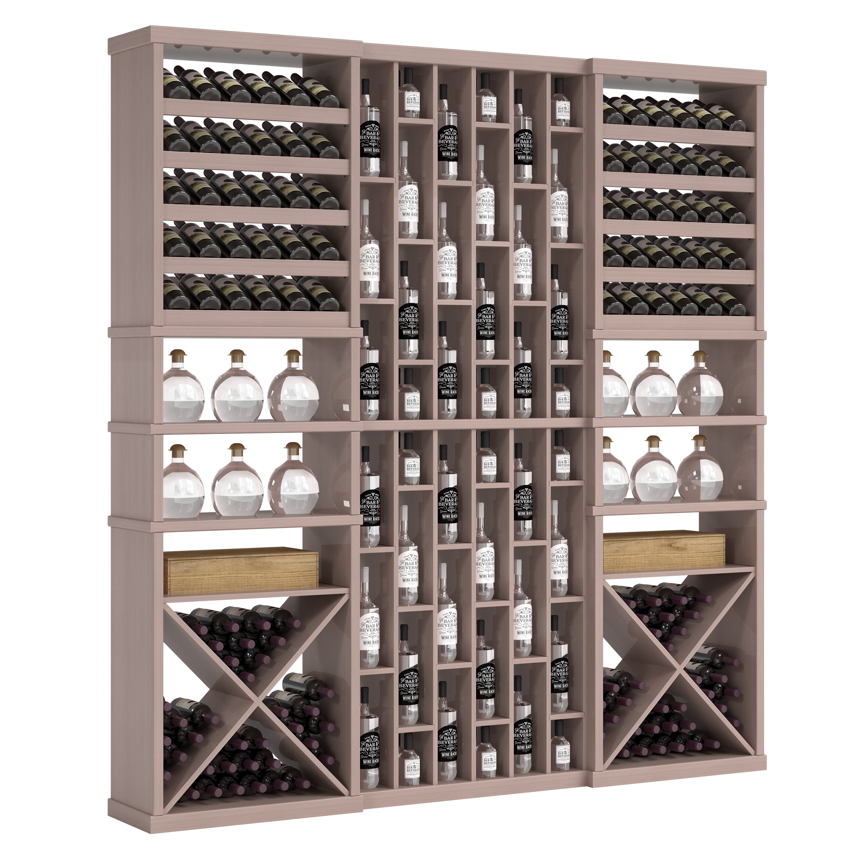 Bar & Beverage The Reserve Display in Grand Mahogany Grey stained with WineSafe™ Satin Sealant