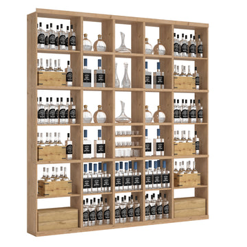 Bar & Beverage The Signature Display in Knotty Alder Unstained without WineSafe™ Satin Sealant