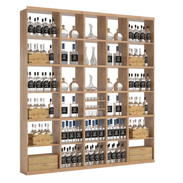 Bar & Beverage The Signature Display in Knotty Alder Unstained with WineSafe™ Satin Sealant