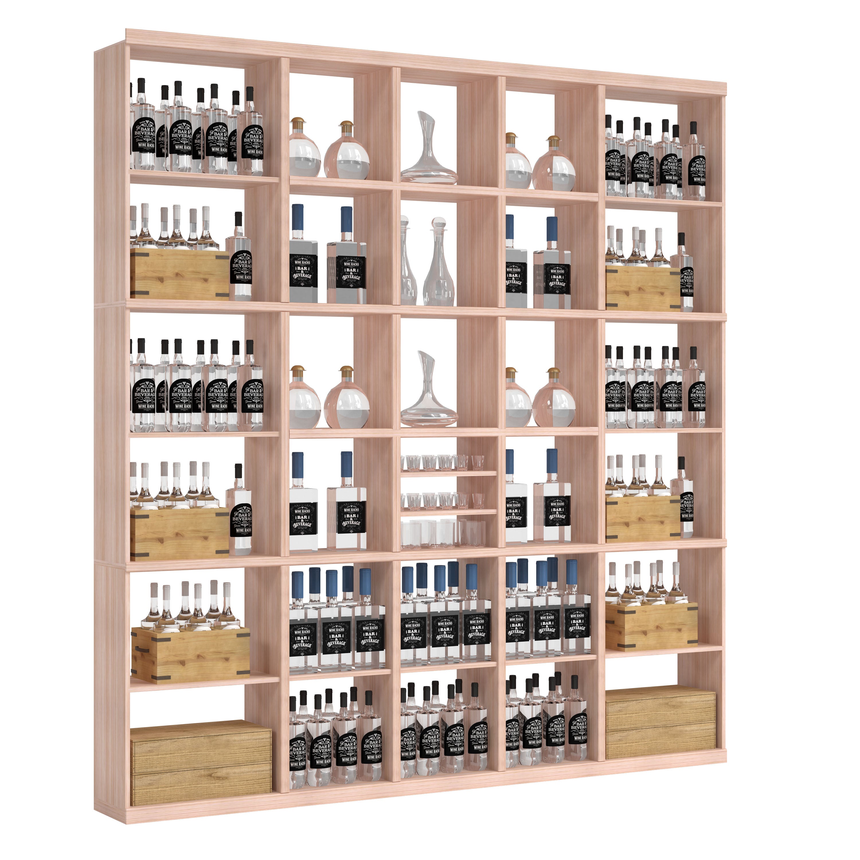 Bar & Beverage The Signature Display in Grand Mahogany Unstained without WineSafe™ Satin Sealant