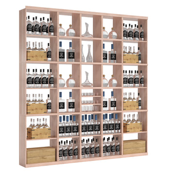 Bar & Beverage The Signature Display in Grand Mahogany Unstained with WineSafe™ Satin Sealant