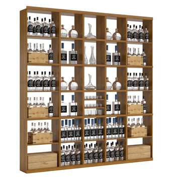 Bar & Beverage The Signature Display in Grand Mahogany Oak stained with WineSafe™ Satin Sealant