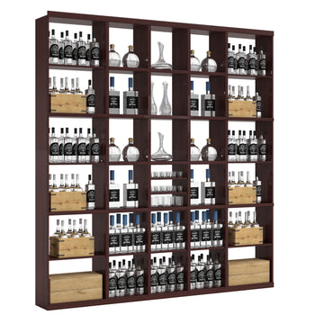 Bar & Beverage The Signature Display in Grand Mahogany Walnut stained with WineSafe™ Satin Sealant