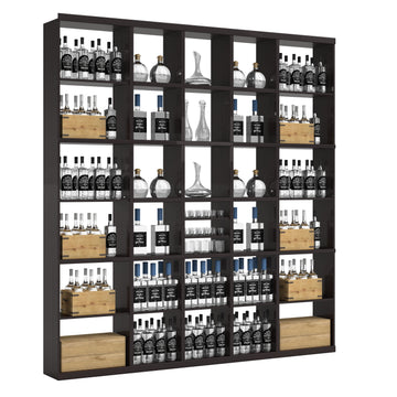 Bar & Beverage The Signature Display in Grand Mahogany Black stained with WineSafe™ Satin Sealant