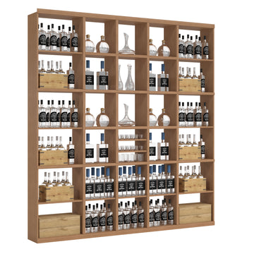 Bar & Beverage The Signature Display in Sapele Mahogany Unstained without WineSafe™ Satin Sealant