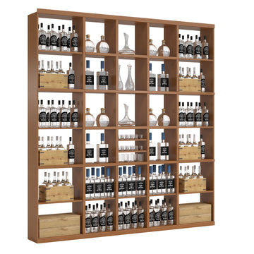 Bar & Beverage The Signature Display in Sapele Mahogany Unstained with WineSafe™ Satin Sealant