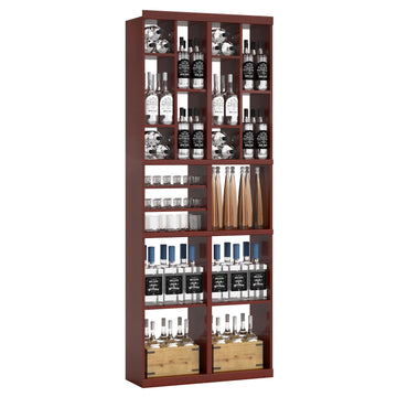 Bar & Beverage The Tower Display in Knotty Alder Cherry stained with WineSafe™ Satin Sealant