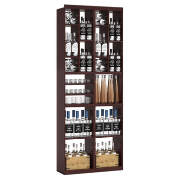 Bar & Beverage The Tower Display in Knotty Alder Walnut stained with WineSafe™ Satin Sealant